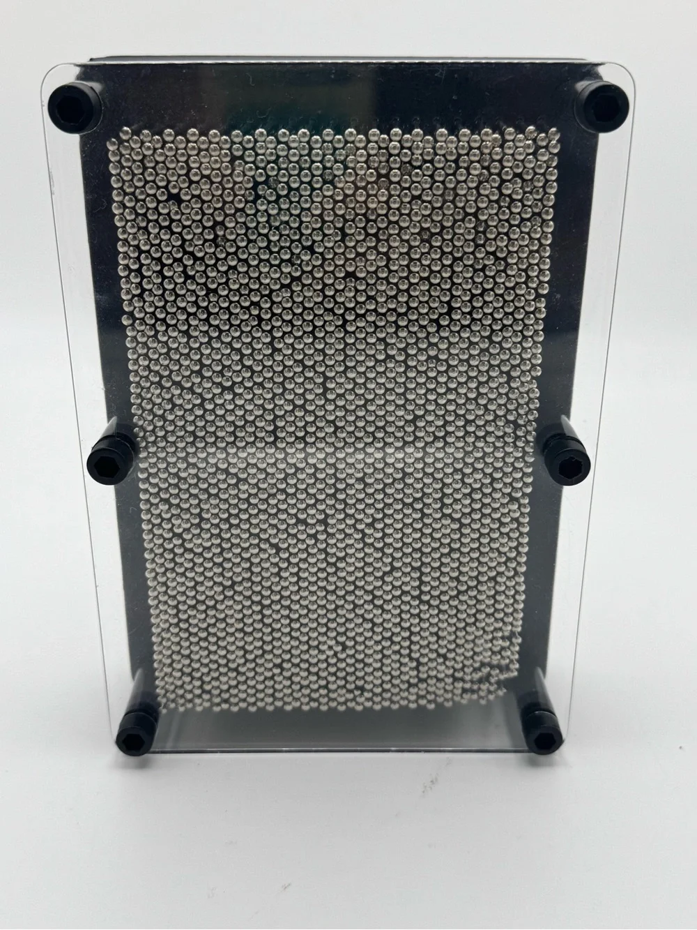 Classic Pin Art Toy - Black & Silver Desk Impression Board